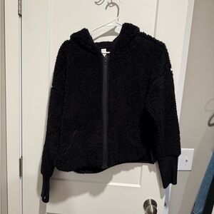Athleta Black Sherpa Zip Up